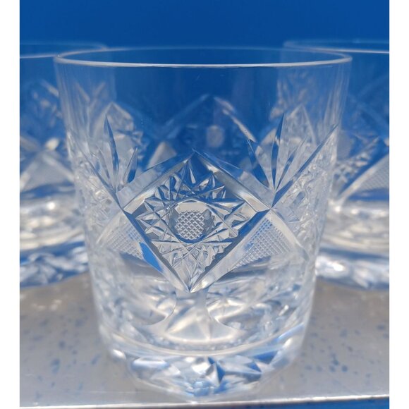 Vintage Rogaska Crystal Double Old Fashioned Glasses Set Of 5 3.5" X 3" Intricat - Picture 15 of 16